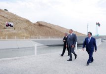 Azerbaijani President inspects construction of Valvalachay-Takhtakorpu channel`s first section (PHOTO)
